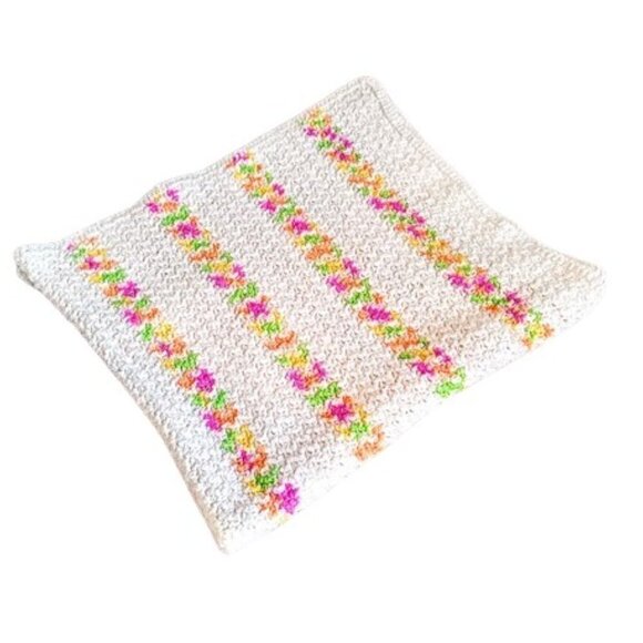 Handmade Floral Stripe Baby Blanket - Picture 2 of 4